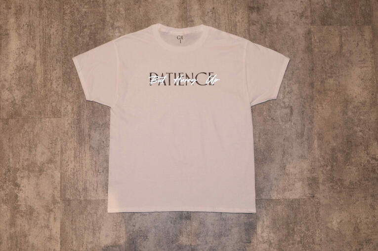 White T- Shirt Blue Letters $50